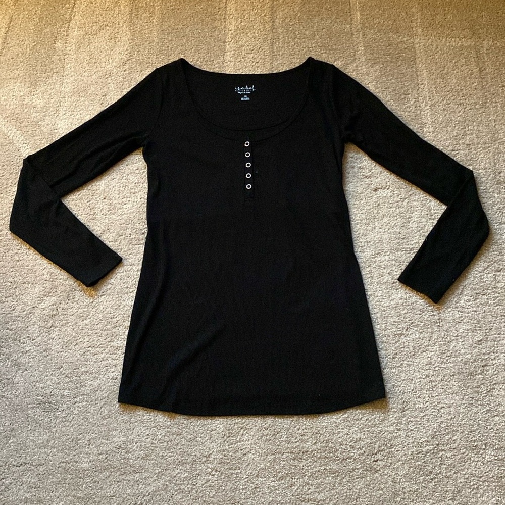 Isabel Maternity by Ingrid & Isabel XS Black Long Sleeve Top